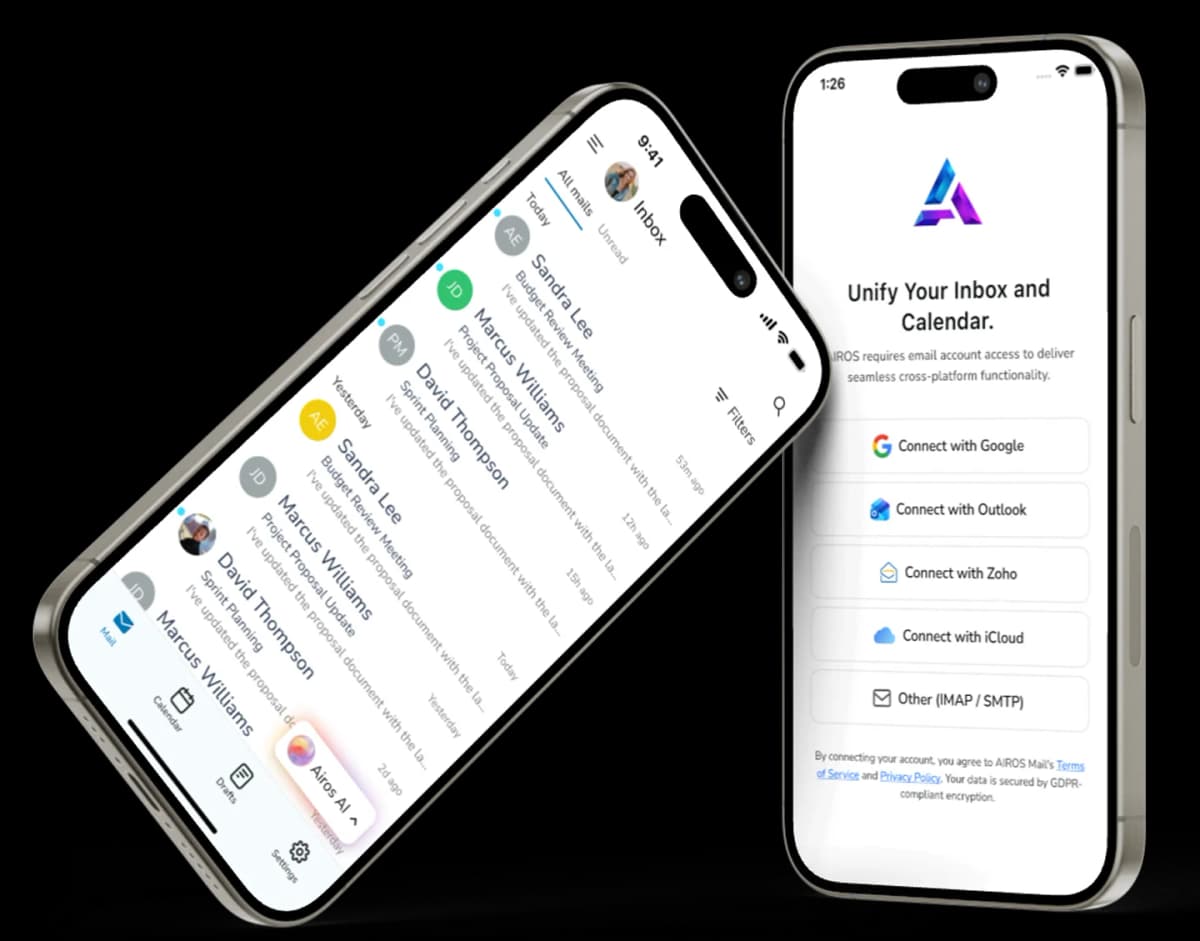 AIROS Mail App Screen 1
